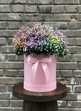 Композиция Яркие эмоции #REPLACE_PRED# Курчатове Цветочная композиция из Гипсофила и Розы в шляпной коробке #REPLACE_PRED# Курчатове