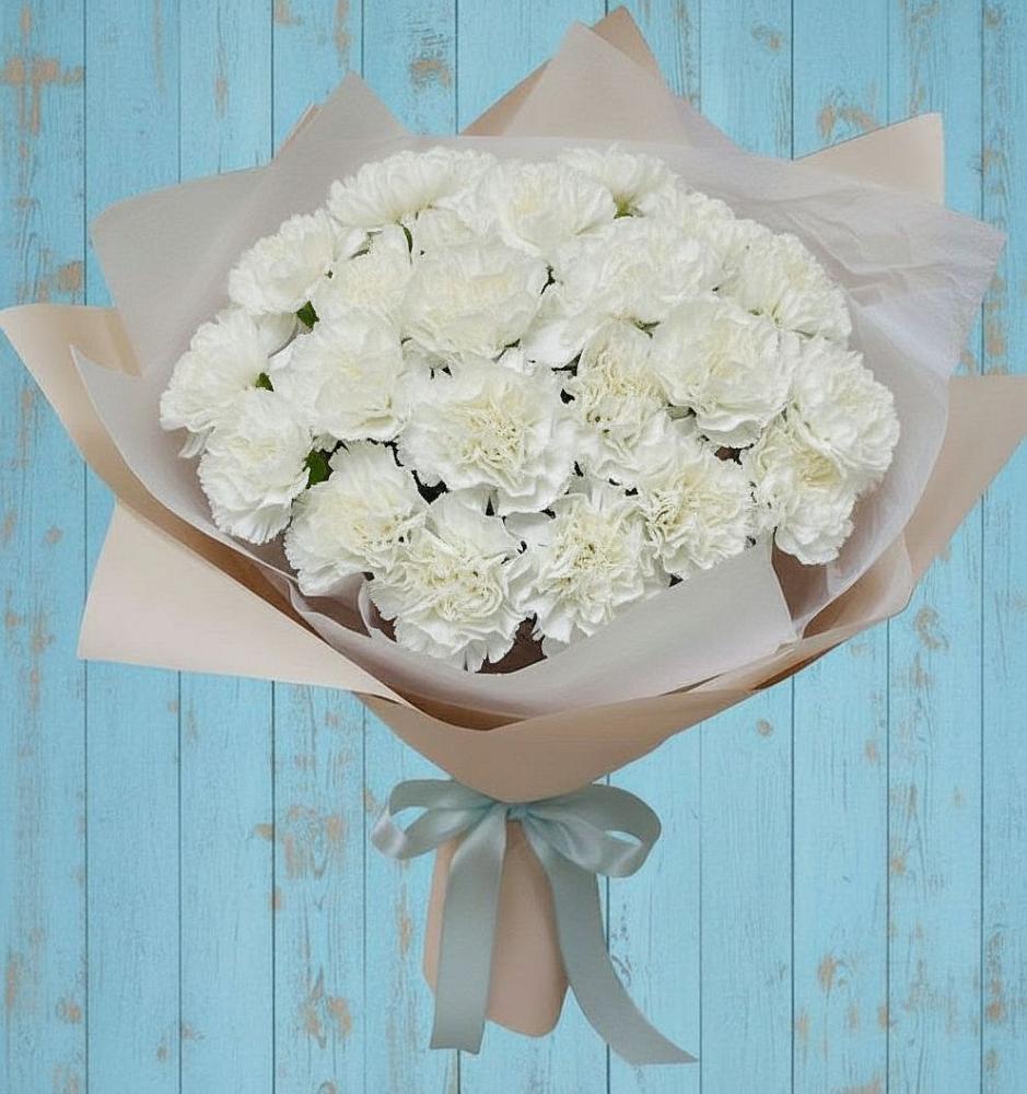 Букет Хрустальное утро в Курчатове Букет цветов из: Гвоздики в Курчатове