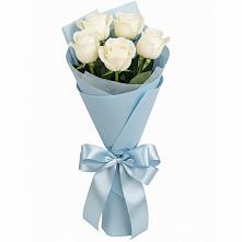 5 Белых роз Проуд в Курчатове Букет 5 Белых роз Проуд в Курчатове