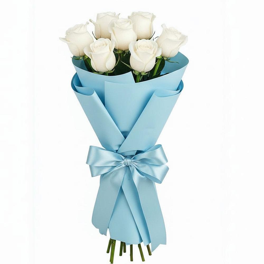 7 Белых роз Проуд в Курчатове Букет 7 белых роз Проуд в Курчатове