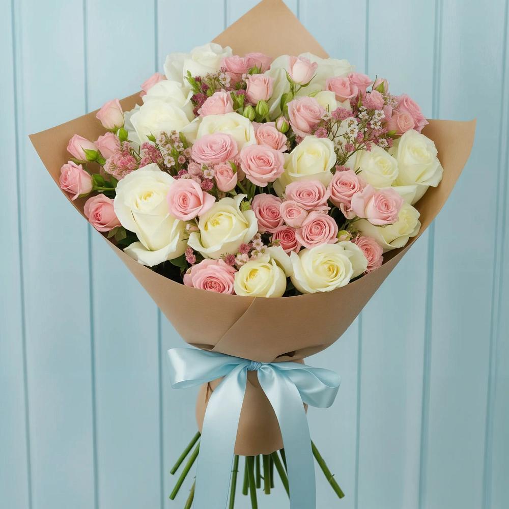 Букет романтичный подарок в Курчатове Букет цветов из: Розы в Курчатове