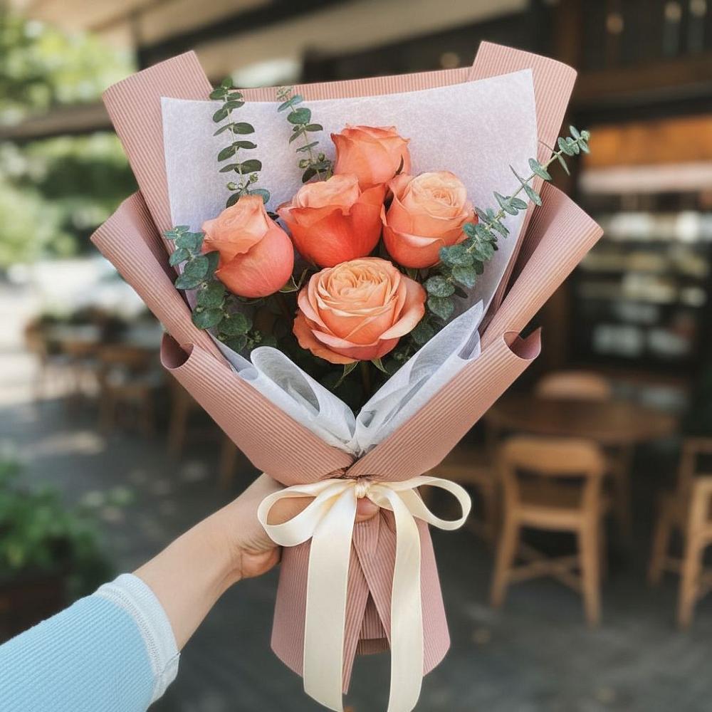 Букет персиковый аромат в Курчатове Букет цветов из: Розы в Курчатове