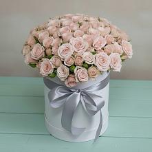 Композиция утонченная красота в Курчатове Цветочная композиция из Розы в шляпной коробке в Курчатове