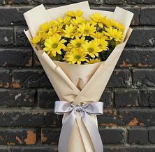 Букет Желтое настроение в Курчатове Букет цветов из:  Хризантемы в Курчатове