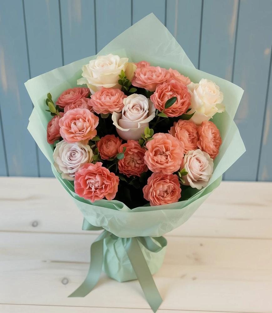 Букет влюбленный романтик в Курчатове Букет цветов из: Розы в Курчатове