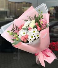 Букет цветов из:  Розы, Лизиантусы и Хризантемы в Курчатове