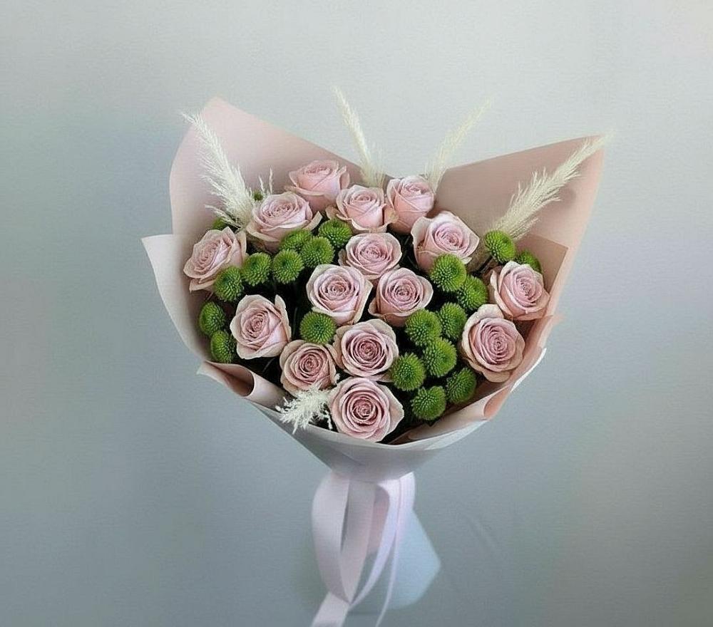 Букет доброе утро в Курчатове Букет цветов из: Розы и Хризантемы в Курчатове