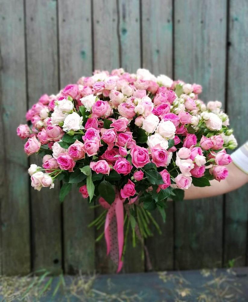 Розовые кустовые розы Натали и Лав Лидия в Курчатове Букет Розовые кустовые розы Натали и Лав Лидия в Курчатове