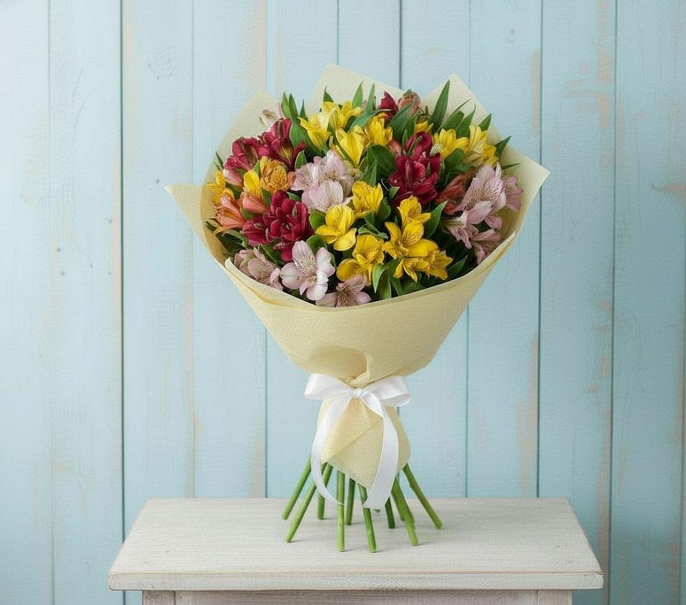 Букет Летние краски в Курчатове Букет цветов из: Альстромерии в Курчатове